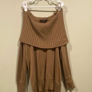 The Limited Tan Off-Shoulder Sweater